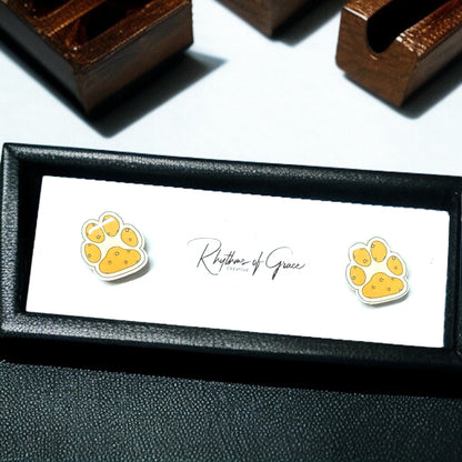 Vibrant Paw Print Studs – A Purr-fect Gift!