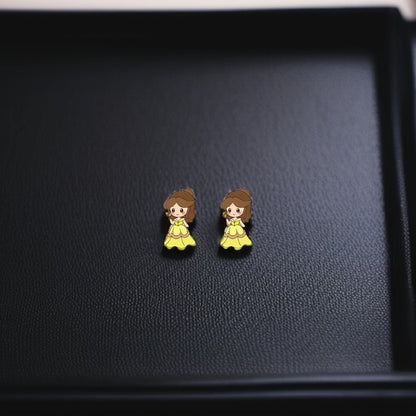 Enchanting Cartoon Princess Stud Earrings - Sparkle Like Royalty! 👑