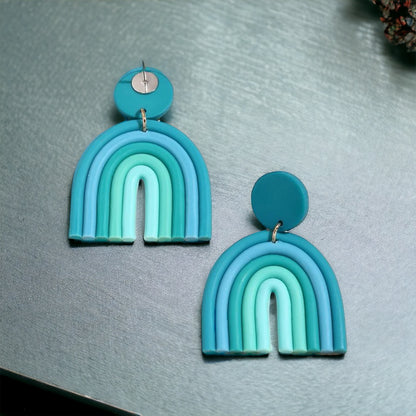 Colorful Rainbow Delight Earrings - Polymer Clay Accessories!