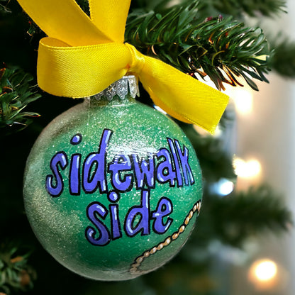 Christmas Ornament: Sidewalk Side vs. Neutral Ground