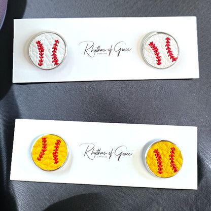 Step Up to the Plate with Our Baseball & Softball Stud Earrings! ⚾🥎
