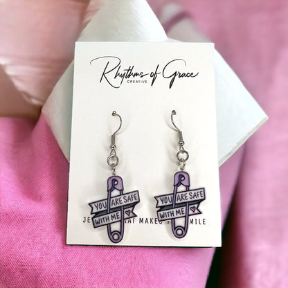 You Are Safe With Me – Safety Pin Earrings for Allies & Empaths - Rhythms of Grace Creative