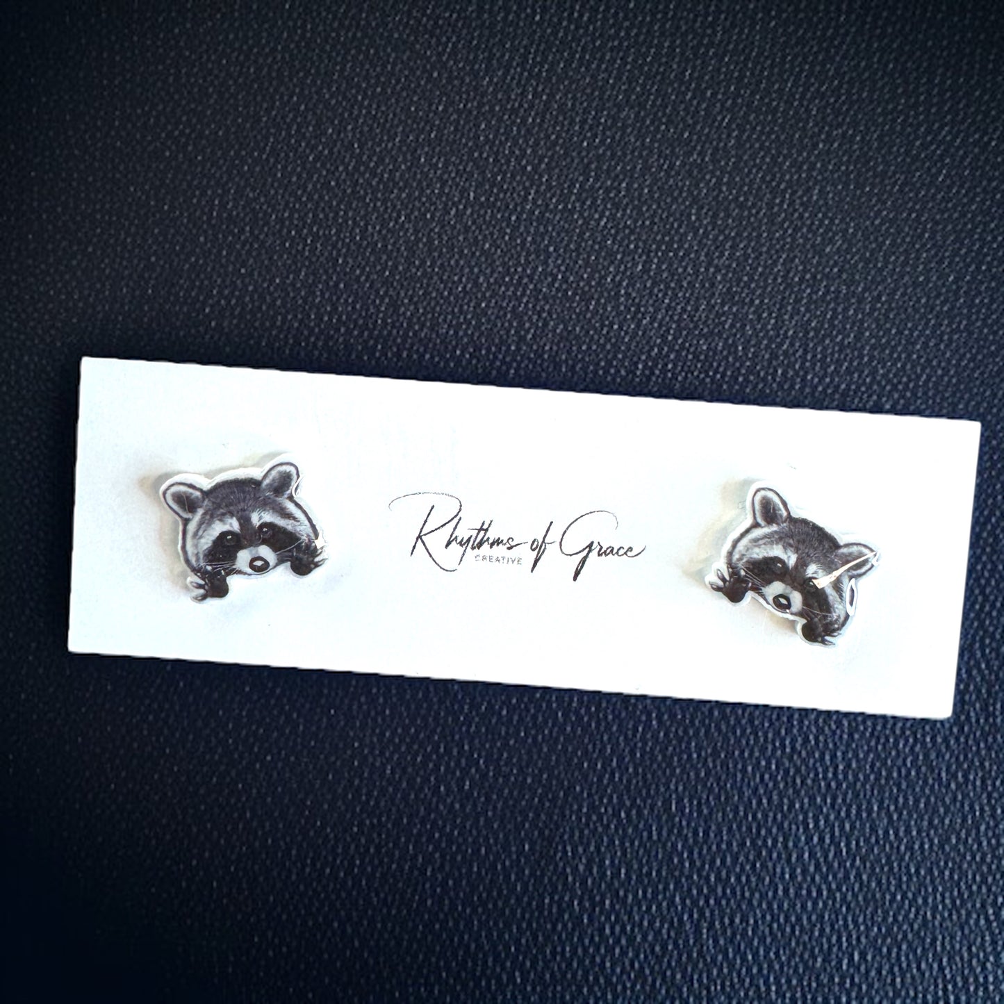 Ravishing Raccoon Stud Earrings - Double the Cuteness!