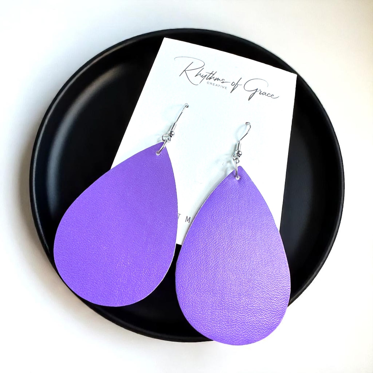 Teardrop Bliss: Colorful Faux Leather Dangle Earrings for Every Occasion