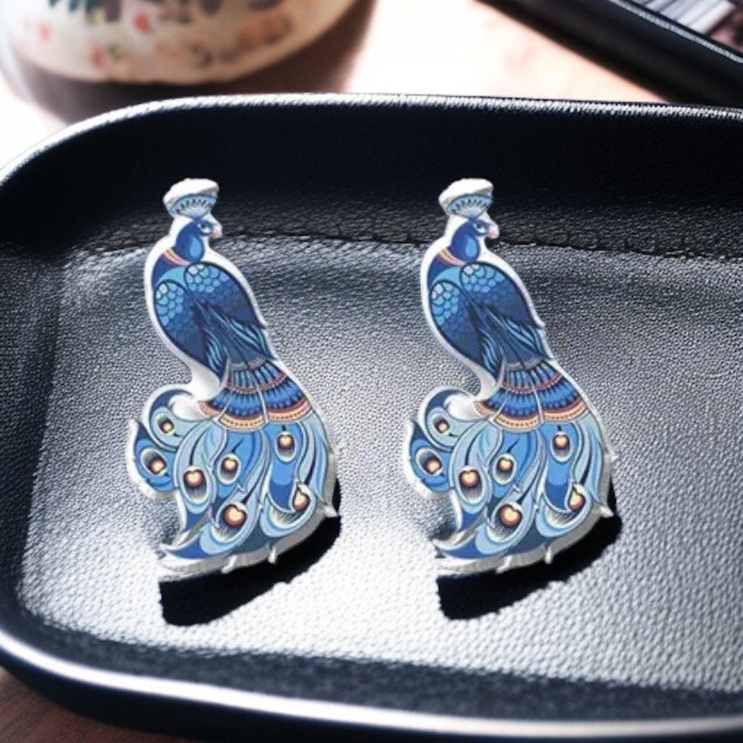 Peacock Pizzazz: Dazzling Studs for Every Style! 🦚