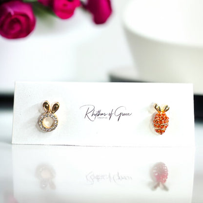 Hop into Easter Sparkle: Rhinestone Stud Earrings