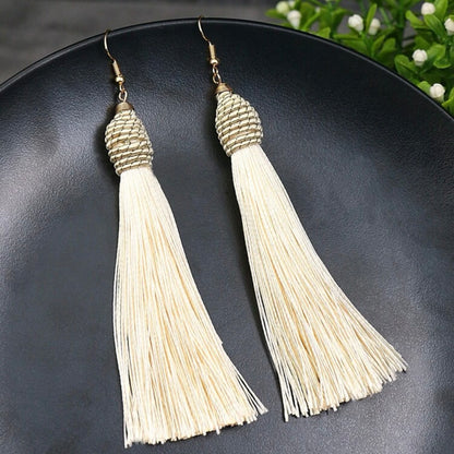 Tassel Power: Colorful Statement Dangle Earrings in 7 Bold Shades
