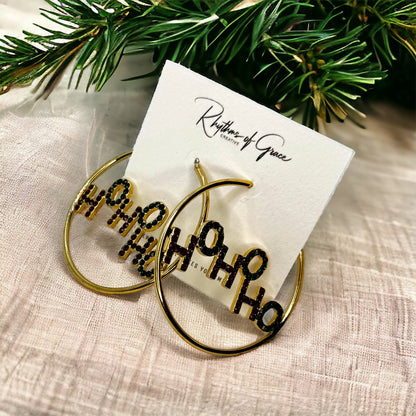 Holiday Sparkle Alert: Red & Green Glitter Christmas Hoop Earrings