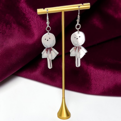 Ghost Earrings - Halloween Earrings, Lollipop Earrings, Ghost Costume, Halloween Accessories, Retro Custom, Costume Jewelry, Handmade Earrings