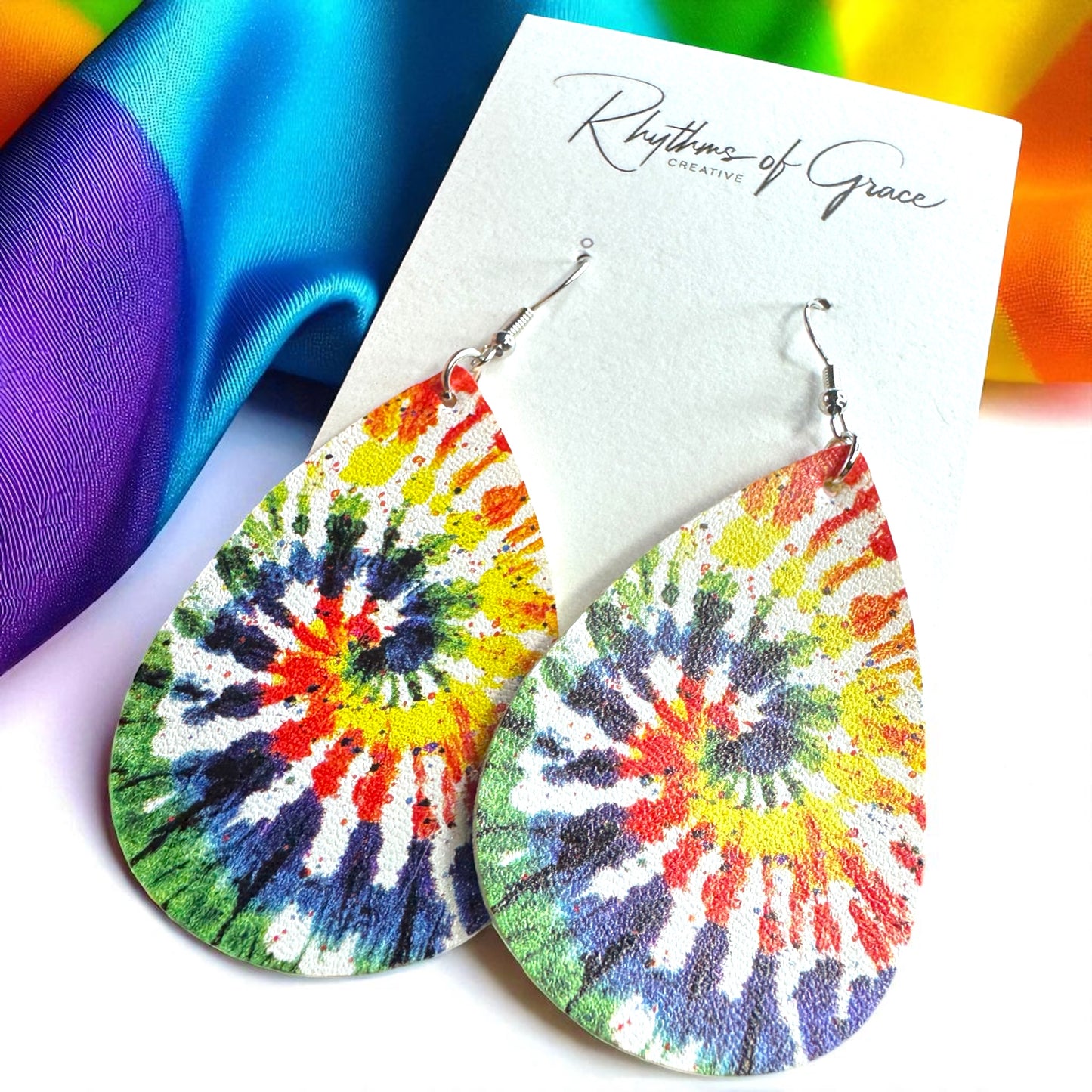 Radiant Rainbow Tie Dye Earrings – Celebrate with Color!
