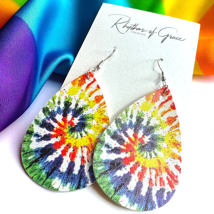Radiant Rainbow Tie Dye Earrings – Celebrate with Color!