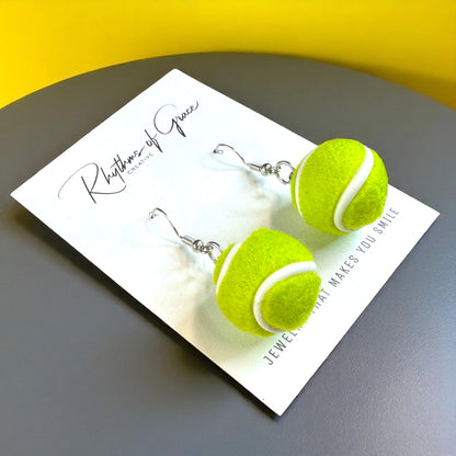 Game, Set, Match: Tennis Ball Earrings – Serve Up Style!