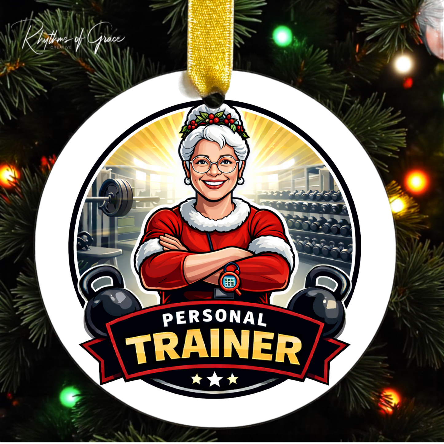 Personal Trainer Christmas Ornament | Custom Fitness Coach Holiday Ornament | Gym Trainer Gift