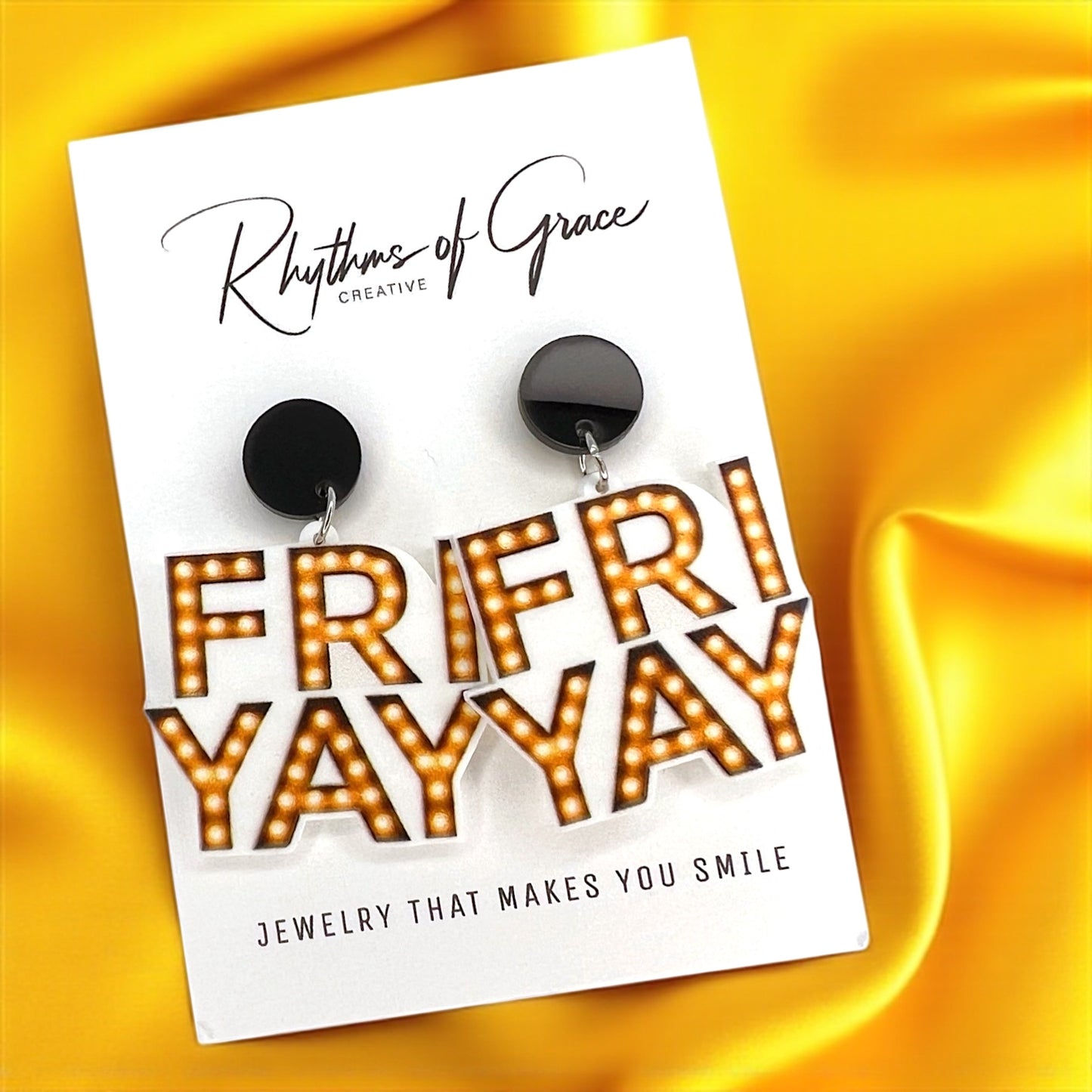 FRIYAY Earrings: Your Weekend Statement Piece! ✨ - Rhythms of Grace Creative