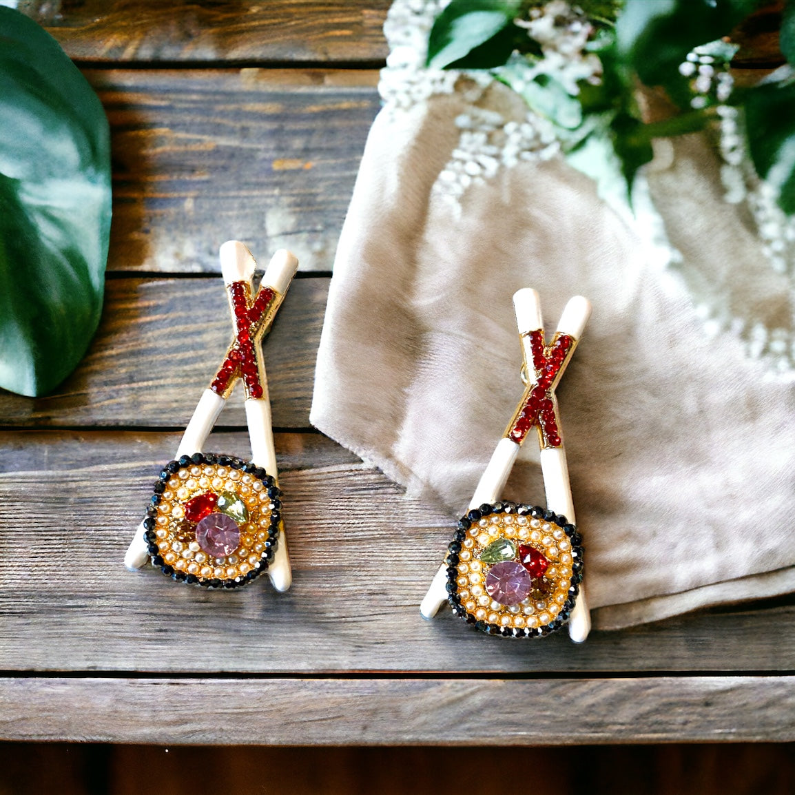 Chopsticks Sushi Drop Earrings - A Taste of Elegance! 🍣