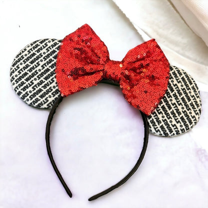 Star Wars Inspired Sequin Mouse Ears Headband, Darth Vader, Stormtrooper, NEW