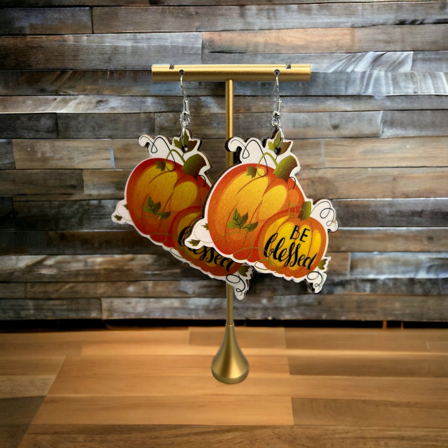 Be Blessed Earrings - Thanksgiving Earrings, Thanksgiving Accessories, Turkey Trot, Autumn Earrings - Rhythms of Grace Creative