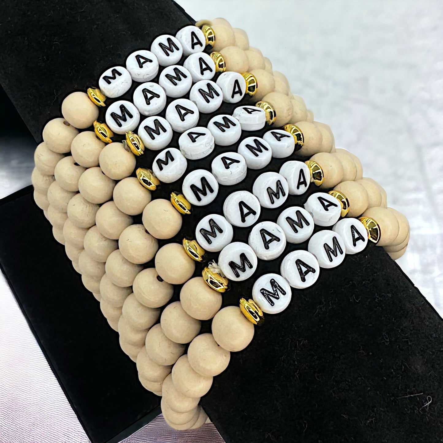 Spread the Mama Love: Stylish Stretchy Beaded Bracelet!