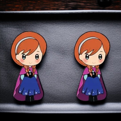 Enchanting Cartoon Princess Stud Earrings - Sparkle Like Royalty! 👑