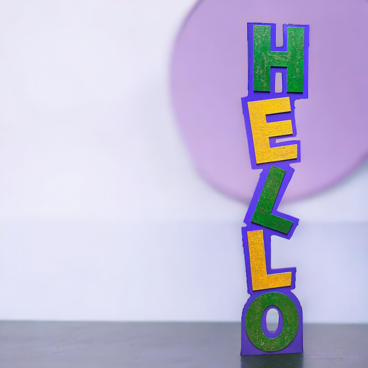 Hello, Mardi Gras! 🎭✨ One-of-a-Kind Welcome Sign in Vibrant Colors!