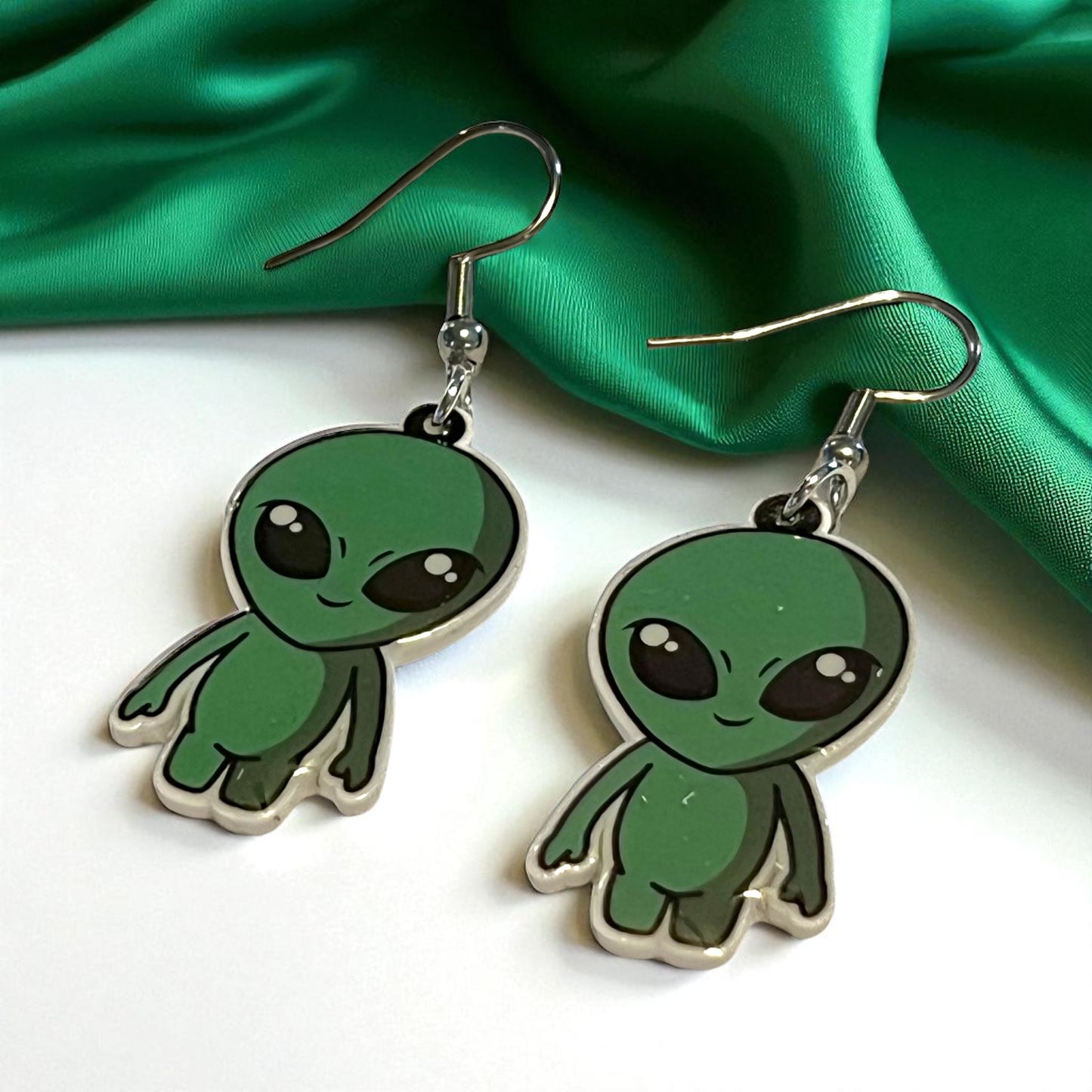 Embrace the Universe with Our Green Alien Earrings! 👽