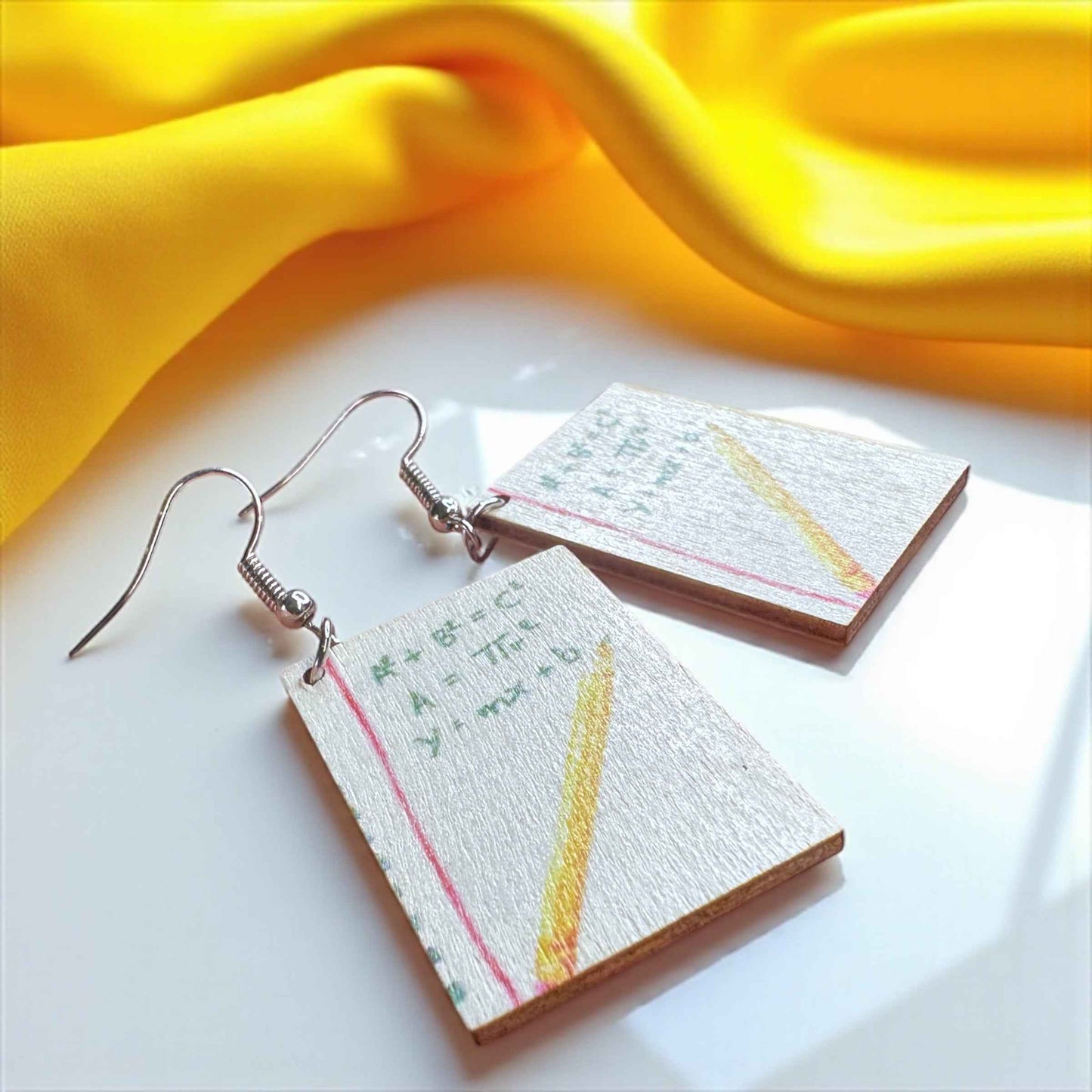Math Made Stylish: Wooden Math Teacher Drop Earrings – Smart, Fun & Totally You!