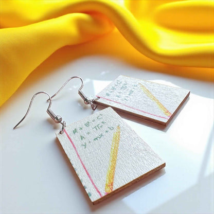 Math Made Stylish: Wooden Math Teacher Drop Earrings – Smart, Fun & Totally You!