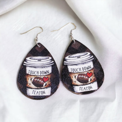 Football Earrings - Thanksgiving Earrings, Thanksgiving Accessories, Turkey Trot, Thanksgiving Football Earrings - Rhythms of Grace Creative