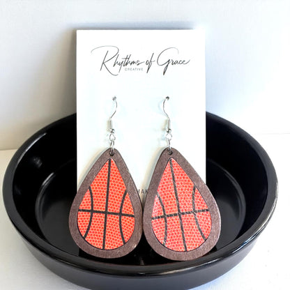 Dribble into Style: Fun Basketball Dangle Earrings!