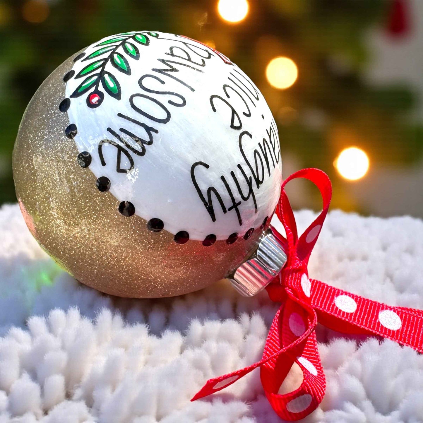 Fetch the Festivities: Nice? Naughty? PAWSOME! Dog Lover Ornament!