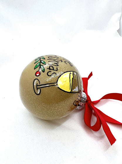 I'm Dreaming of a White Christmas Ornament - White Wine, Christmas Ornament, Holiday Ornament, Wine Glass, Ornament Exchange, Wine Lover - Rhythms of Grace Creative