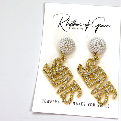 Louisiana Saints Earrings | Handmade New Orleans Saints Jewelry | NOLA Fan Earrings
