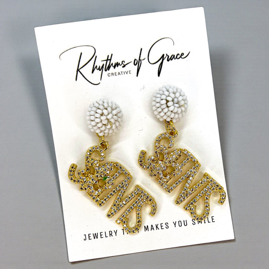 Louisiana Saints Earrings | Handmade New Orleans Saints Jewelry | NOLA Fan Earrings