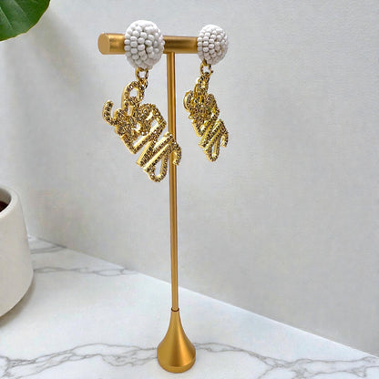 Louisiana Saints Earrings | Handmade New Orleans Saints Jewelry | NOLA Fan Earrings