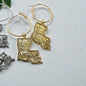 Louisiana Saints Rhinestone Hoop Earrings – Sparkly NOLA Fan Jewelry | Heart of Louisiana