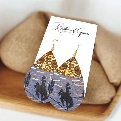 Stunning Western Dangle Earrings - Rustic Charm - 3 x 1.5 inches
