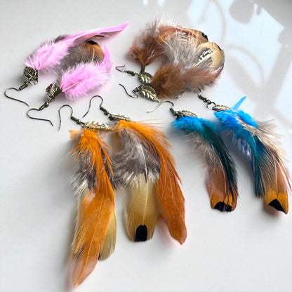Feather Dangle Earrings – Boho Chic in Every Color! 🪶