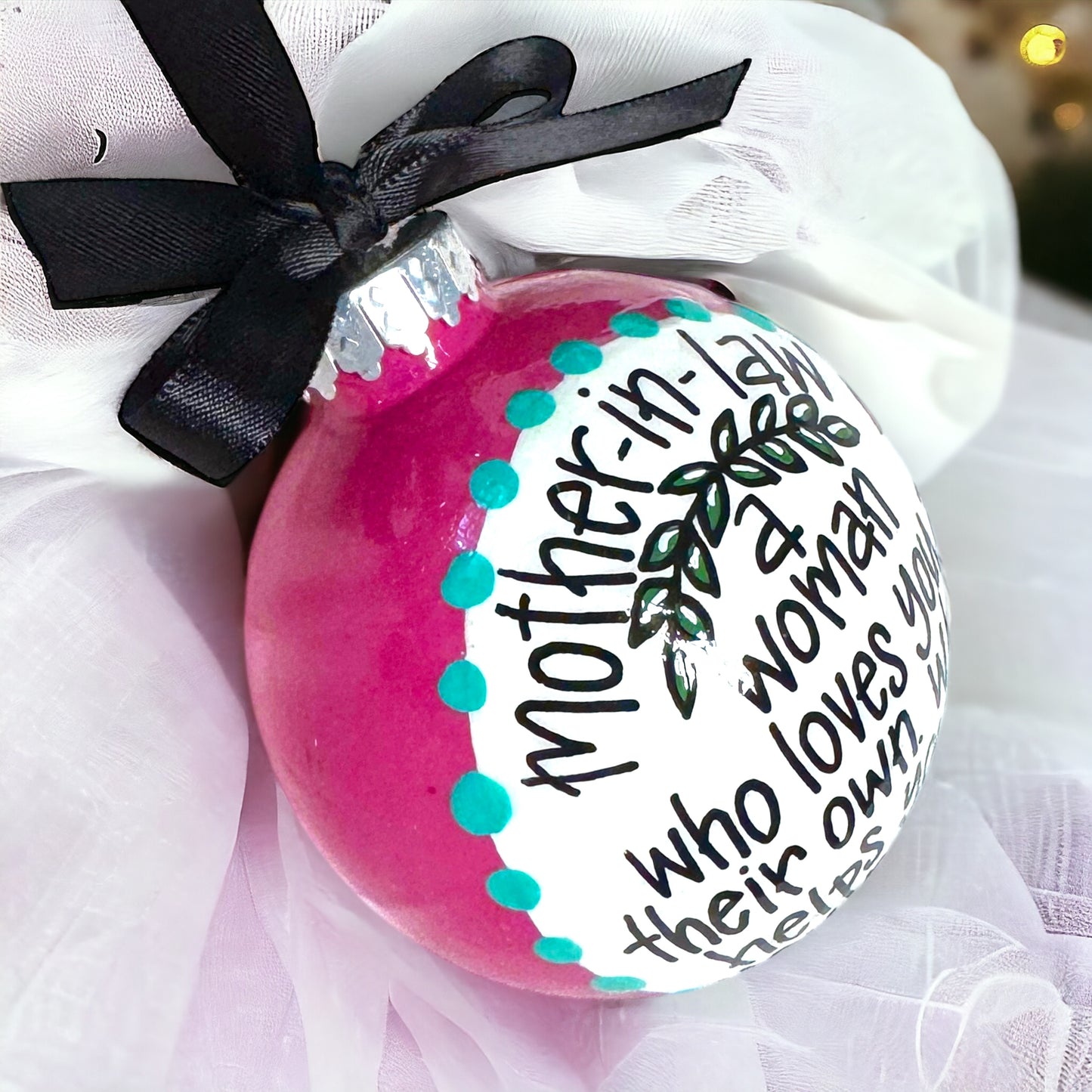 Heartfelt Mother-in-Law Christmas Ornament – Personalized & Hand-Painted Keepsake!