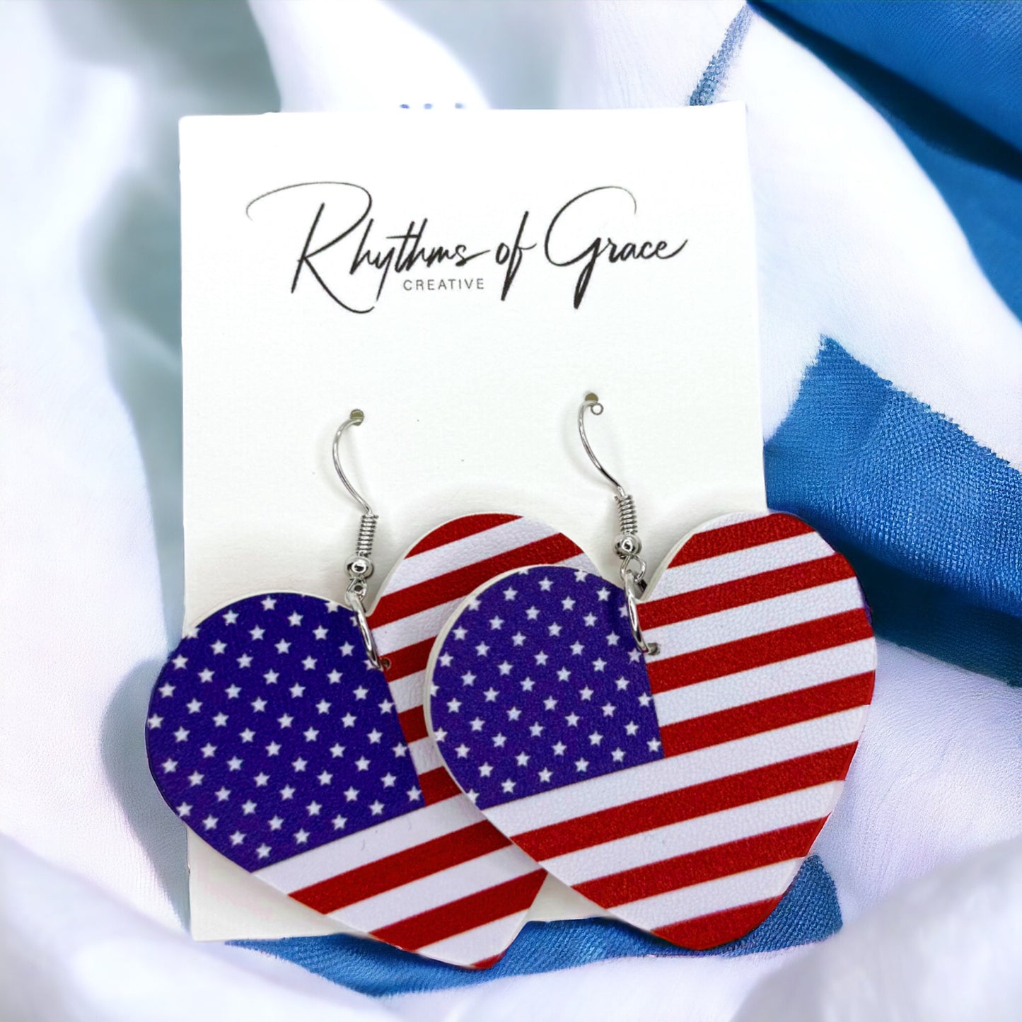 Show Your Spirit with Patriotic Red, White, and Blue Dangle Earrings! 🇺🇸