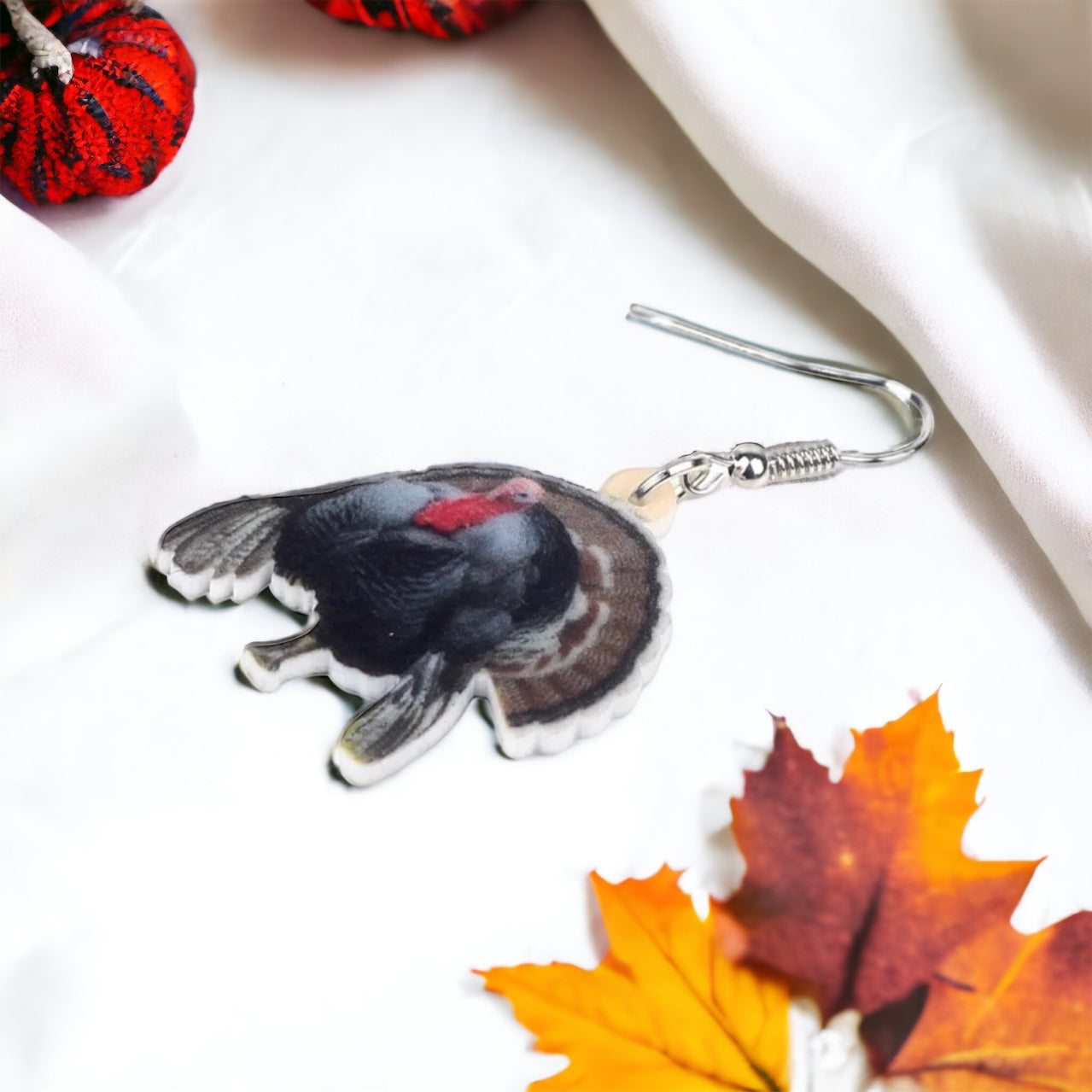 Turkey Earrings - Thanksgiving Earrings, Thanksgiving Accessories, Turkey Trot, Thanksgiving Turkey Earrings - Rhythms of Grace Creative