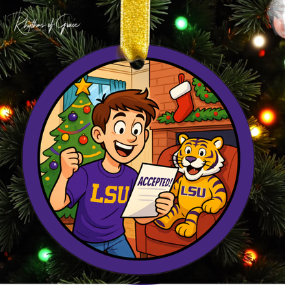 Custom College Acceptance Ornament | Personalized Graduation Gift