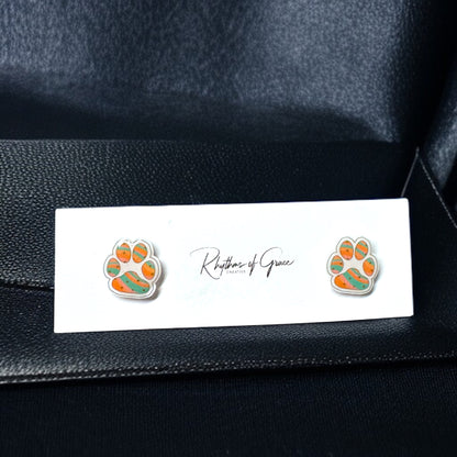Vibrant Paw Print Studs – A Purr-fect Gift!