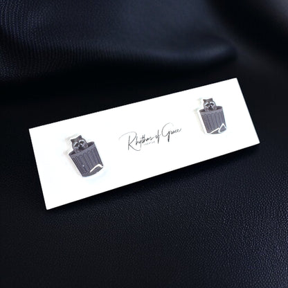 Ravishing Raccoon Stud Earrings - Double the Cuteness!
