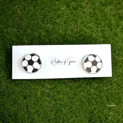 Kick Off Your Style Game with Soccer Ball Stud Earrings! ⚽️
