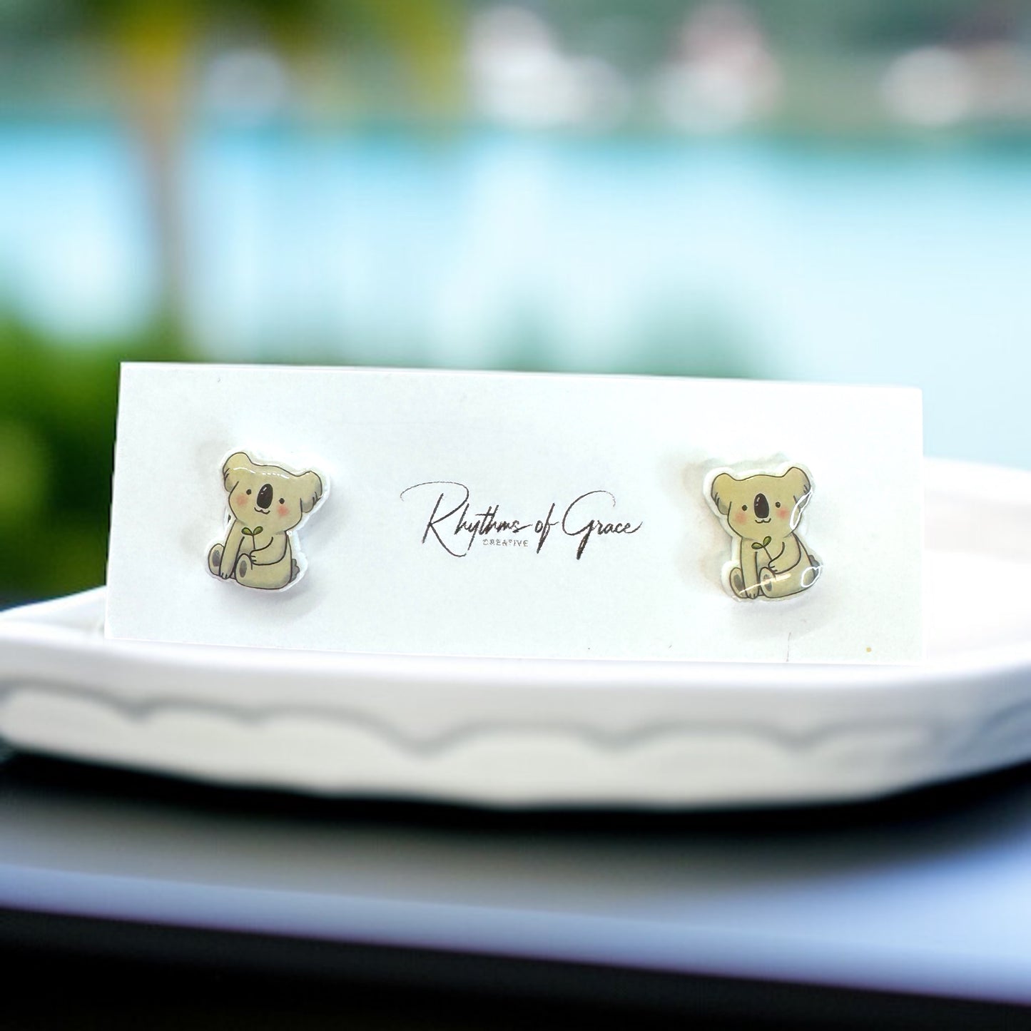 Koala-ty Cuties: Adorable Cartoon Koala Stud Earrings!