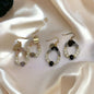Delicate Beaded Earrings - Delicate Earrings, Gold Earrings, Bead Earrings, Blue Stones, Black Stones, Topaz Earrings - Rhythms of Grace Creative