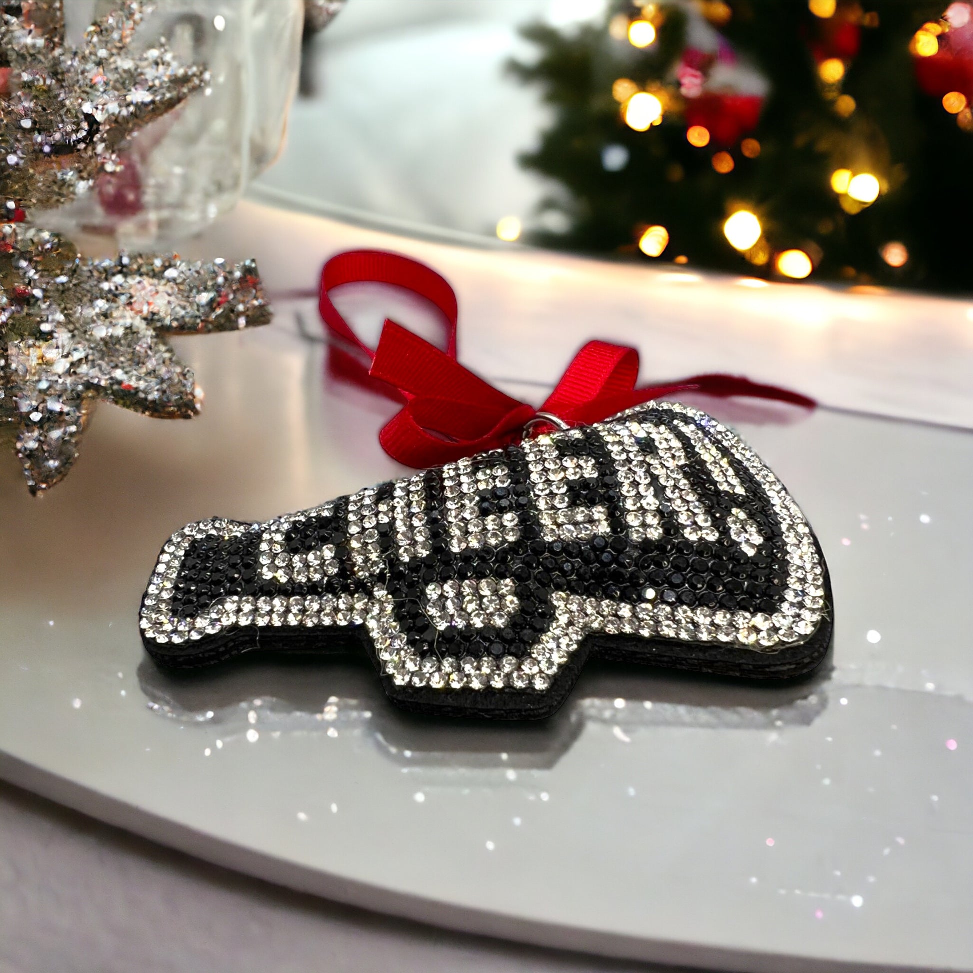 Personalized Rhinestone Cheerleader Christmas Ornament - Handcrafted Holiday Decor - Perfect Stocking Stuffer - Rhythms of Grace Creative