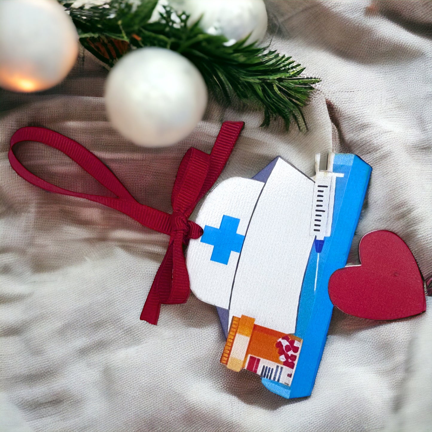 Joyful Nurses: Personalized Christmas Ornament for Your Holiday Heroes!