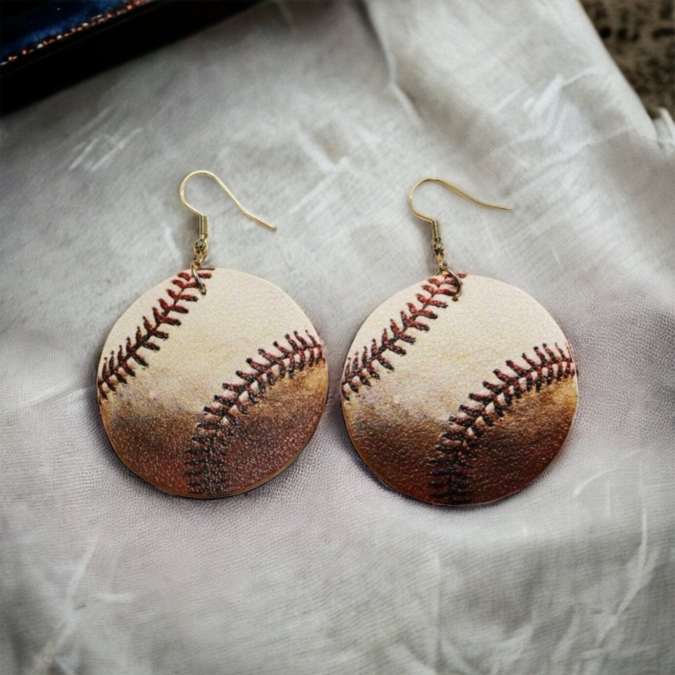 Home Run Style: Realistic Baseball Dangle Earrings!