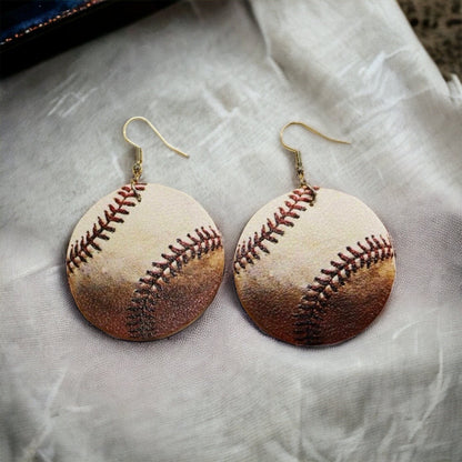 Home Run Style: Realistic Baseball Dangle Earrings!